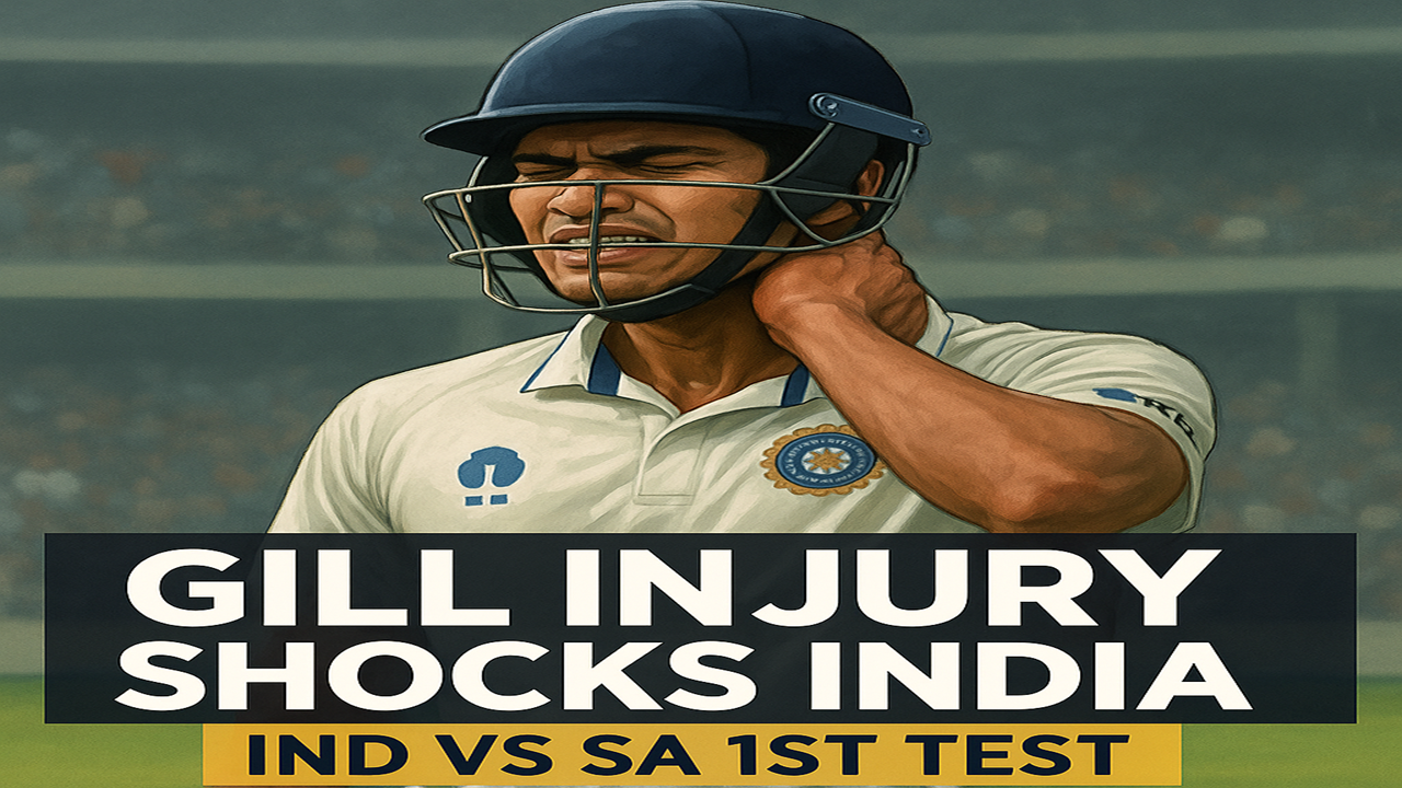 शुभमन गिल की गर्दन में चोट: भारत को बड़ा झटका, दक्षिण अफ्रीका से पहला टेस्ट गंवाया